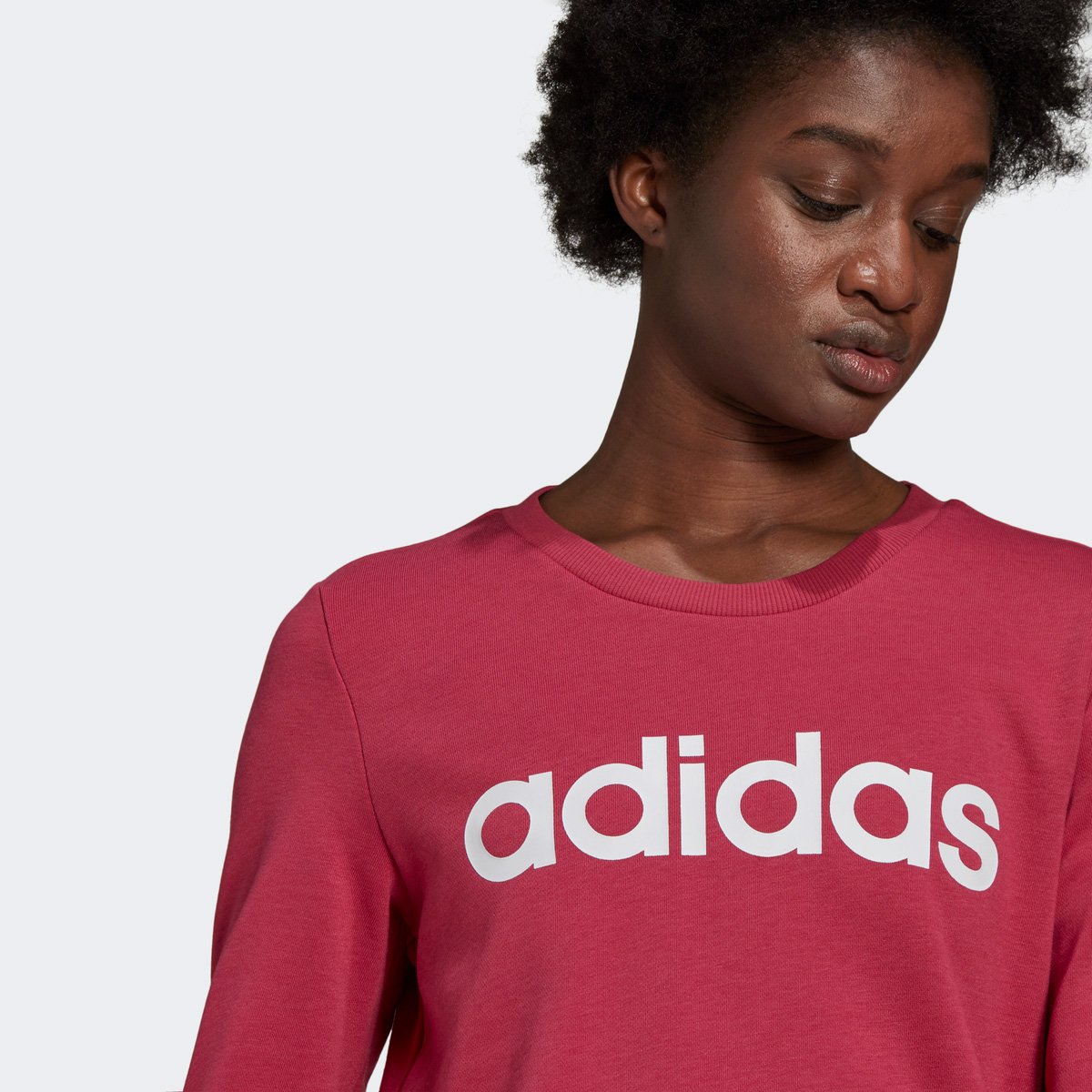 moletom adidas essentials linear feminino rosa