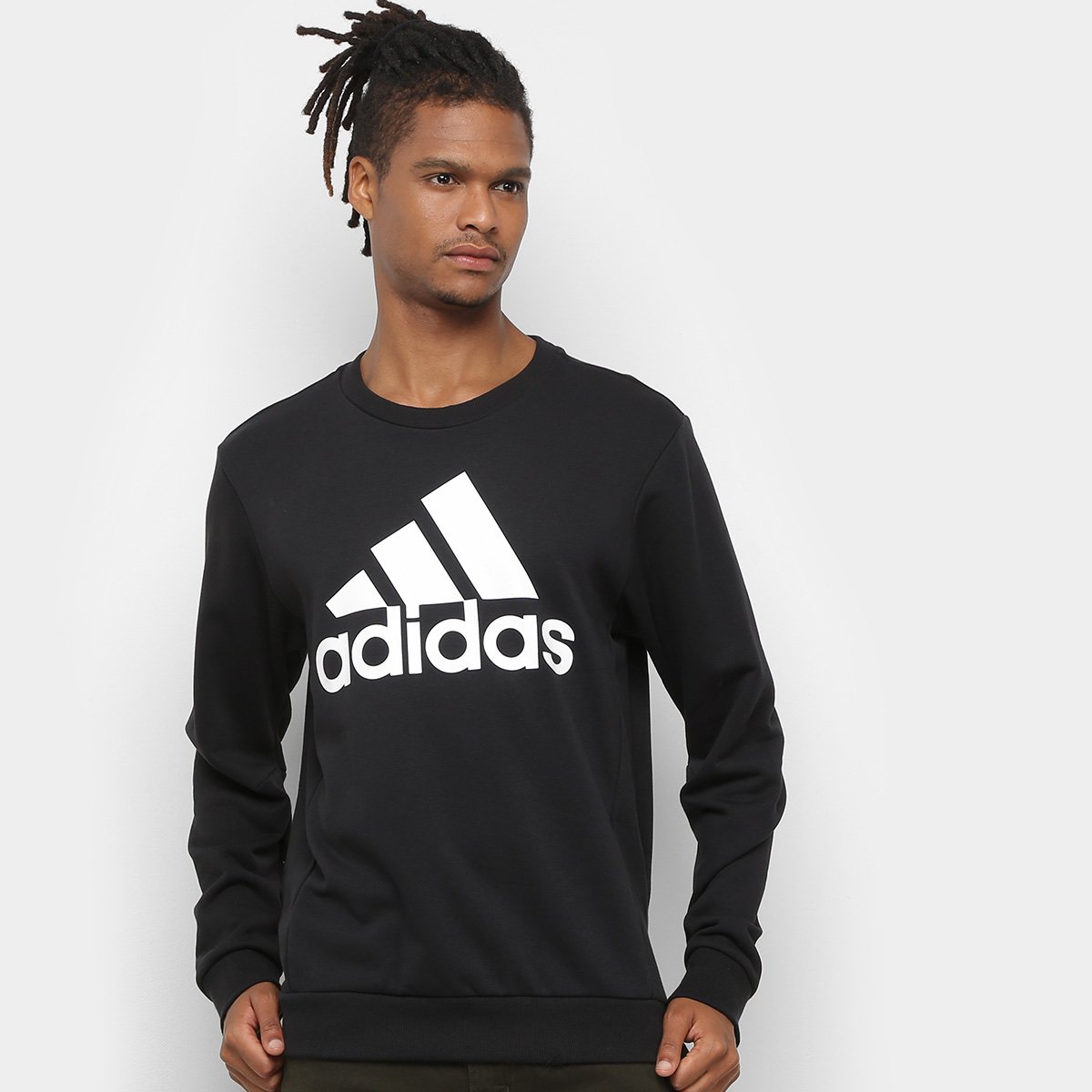 Moletom Adidas Mh Bos CreFt Masculino - Preto e Branco Menor preço em Moletom Adidas Mh Bos CreFt Masculino - Preto e Branco