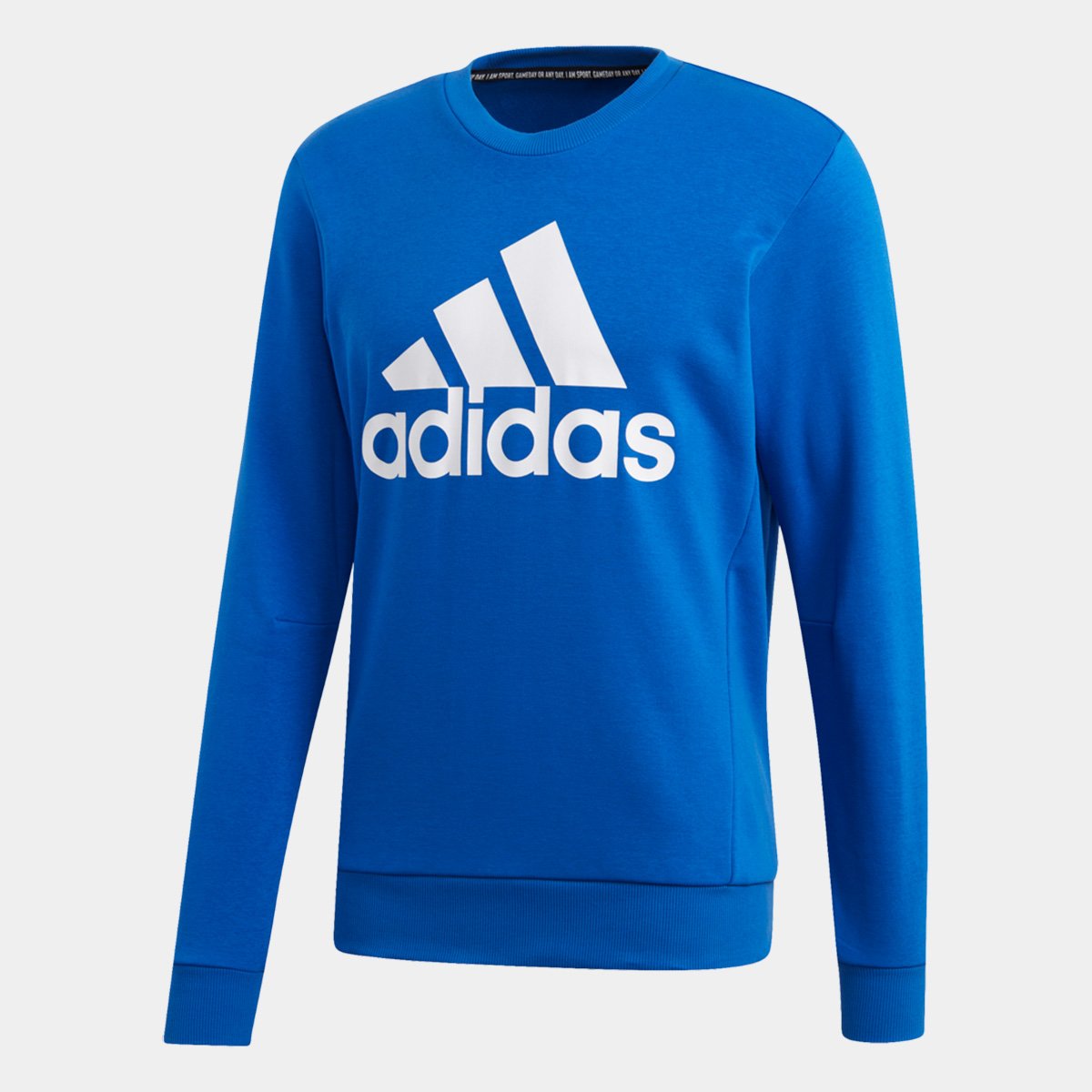 Moletom Adidas Mh Bos CreFt Masculino - Azul e Branco Menor preço em Moletom Adidas Mh Bos CreFt Masculino - Azul e Branco