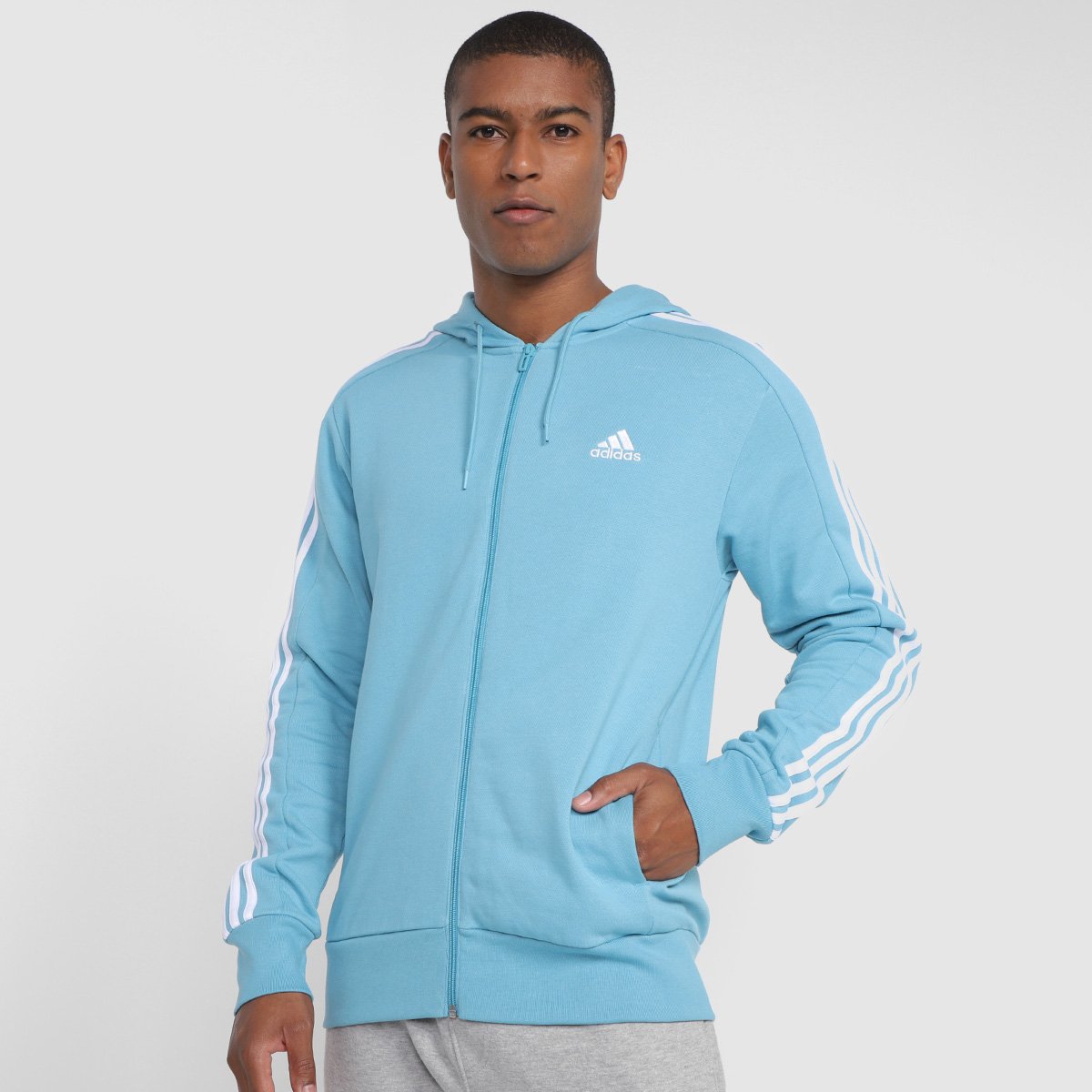 Moletom Adidas Top 3 Listras Masculino Menor preço em Moletom Adidas Top 3 Listras Masculino