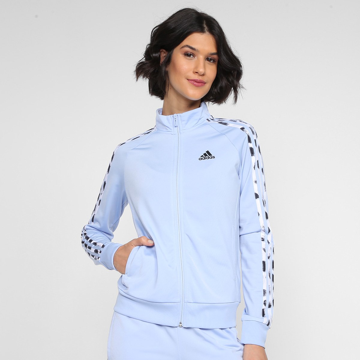 Moletom Adidas Top 3 Listras Tric Feminino Menor preço em Moletom Adidas Top 3 Listras Tric Feminino