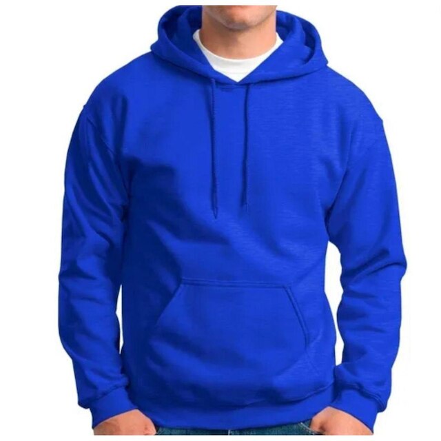 Moletom Blusa Abrigo Tradicional Modelo Canguru Com Capuz E Bolso Liso Macio Frio Inverno