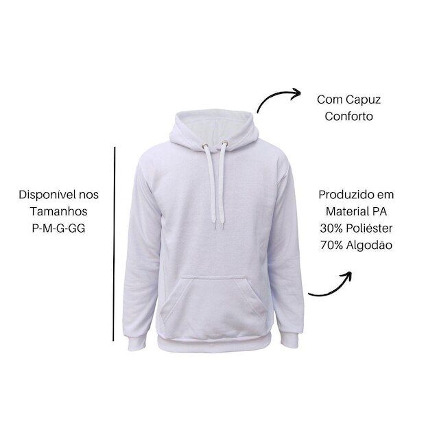 Moletom Blusa Abrigo Tradicional Modelo Canguru Com Capuz E Bolso Liso Macio Frio Inverno
