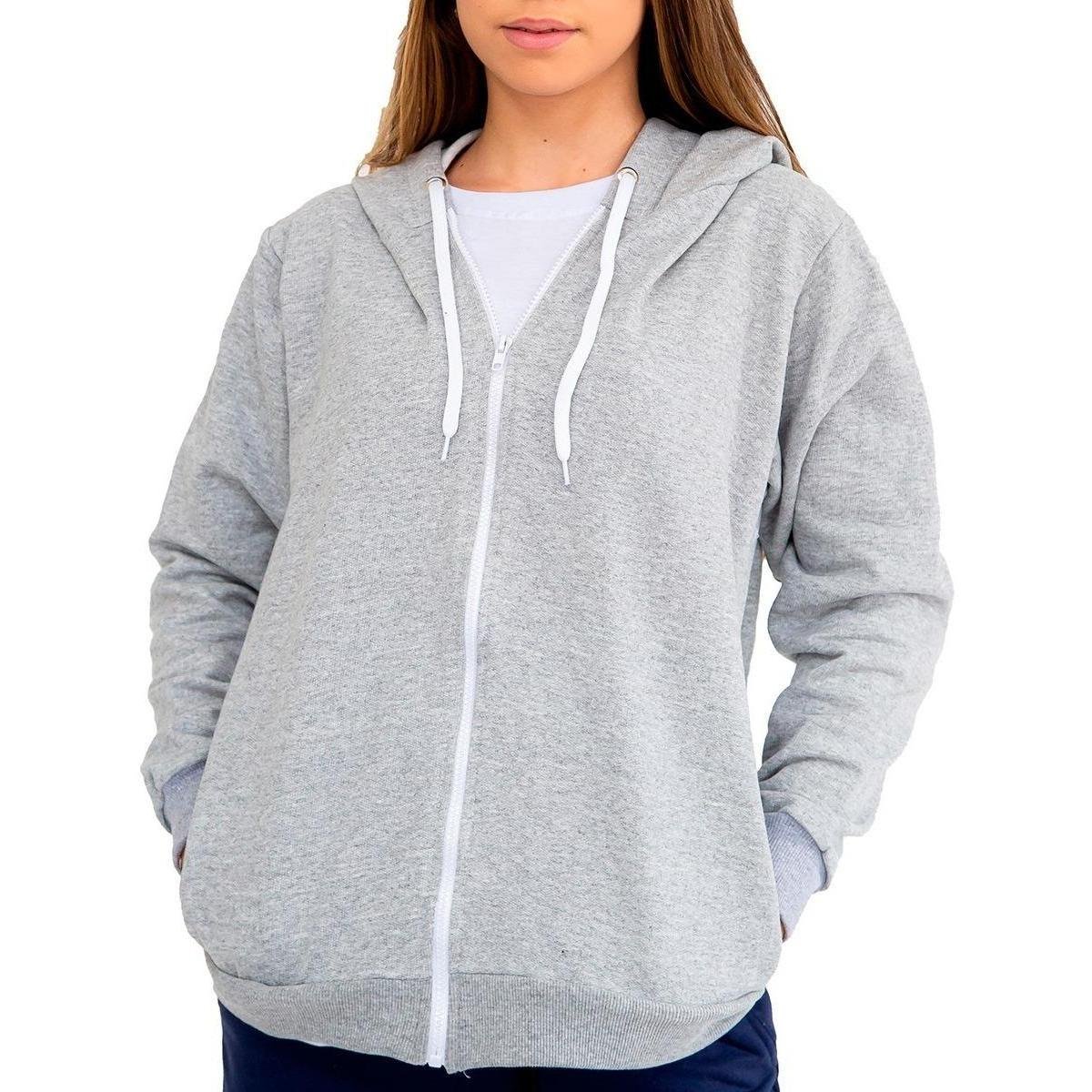Moletom Blusa De Frio Feminino Masculino Aberto C/ Zíper Menor preço em Moletom Blusa De Frio Feminino Masculino Aberto C/ Zíper