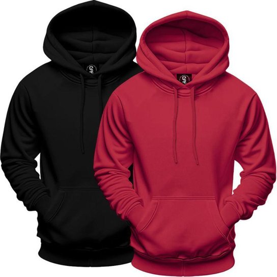 Moletom Blusa de Frio Liso Bolso Canguru Capuz Masculino Feminino