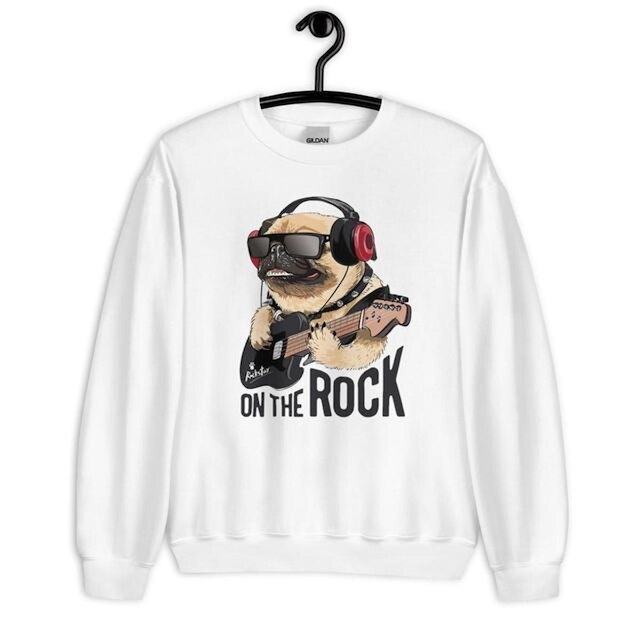 Moletom Blusão Unissex Pug on The Rock