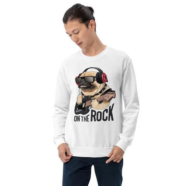 Moletom Blusão Unissex Pug on The Rock