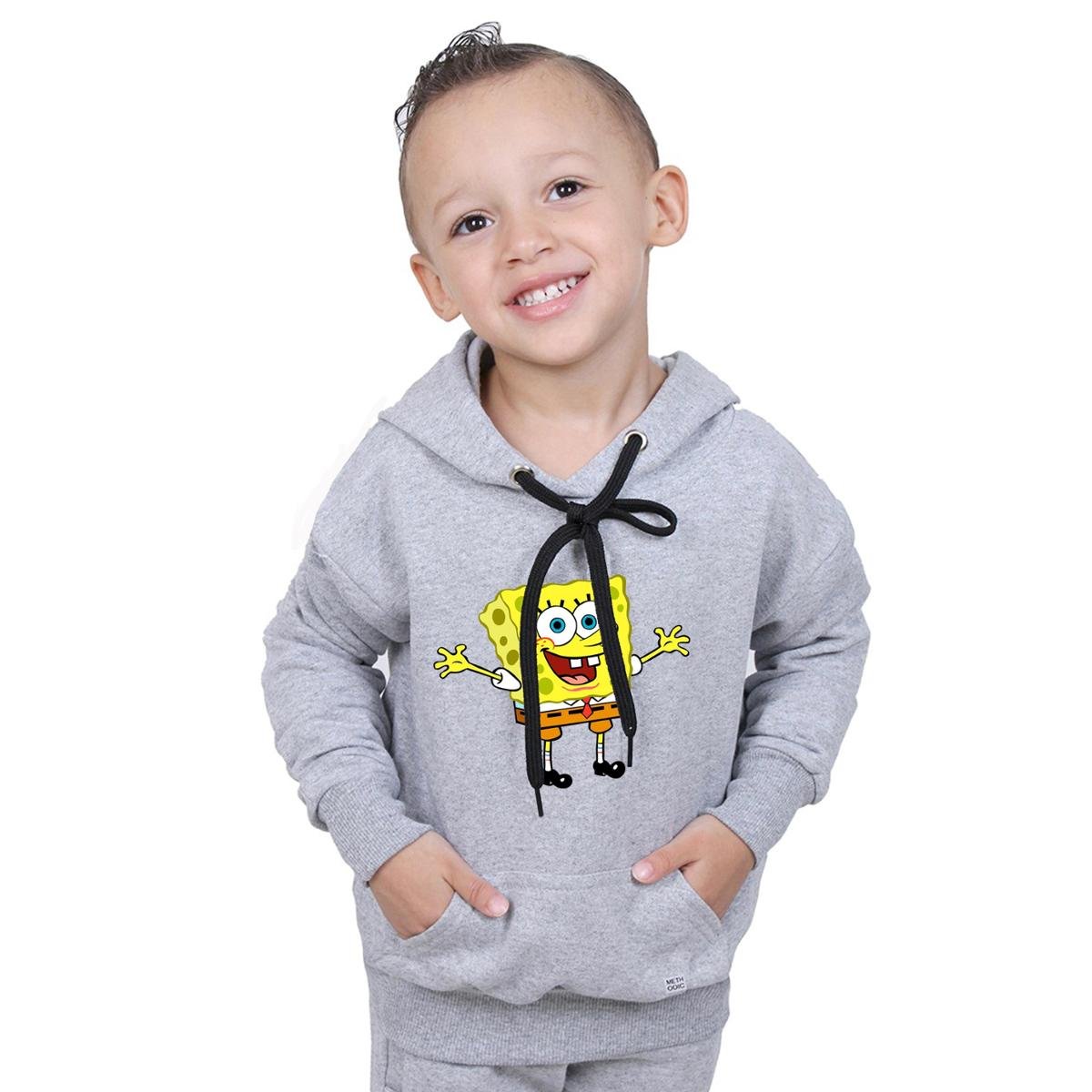 grey spongebob moletom com capuz
