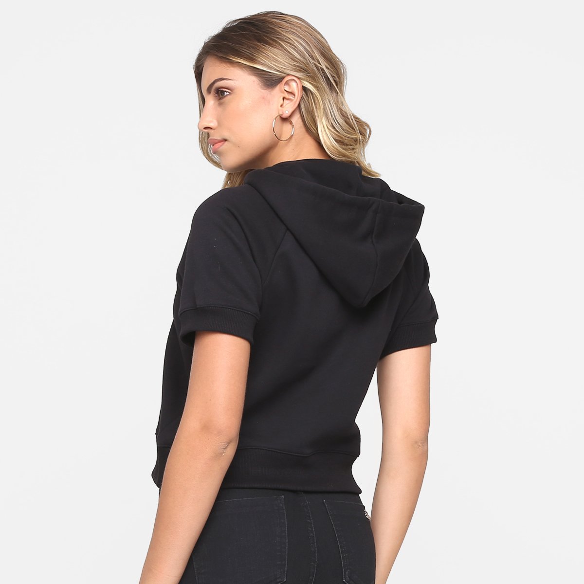 calvin klein cropped moletom com capuz