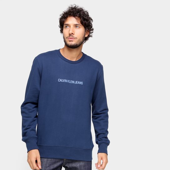 Moletom Calvin Klein jeans Básico Masculino - Marinho