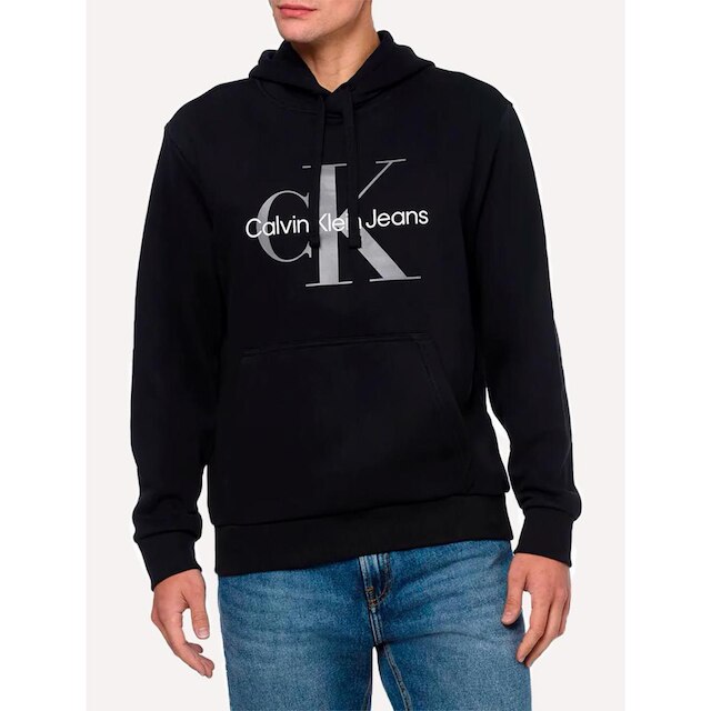 Moletom Calvin Klein Jeans Masculino Hoodie Issue Monograma Preto
