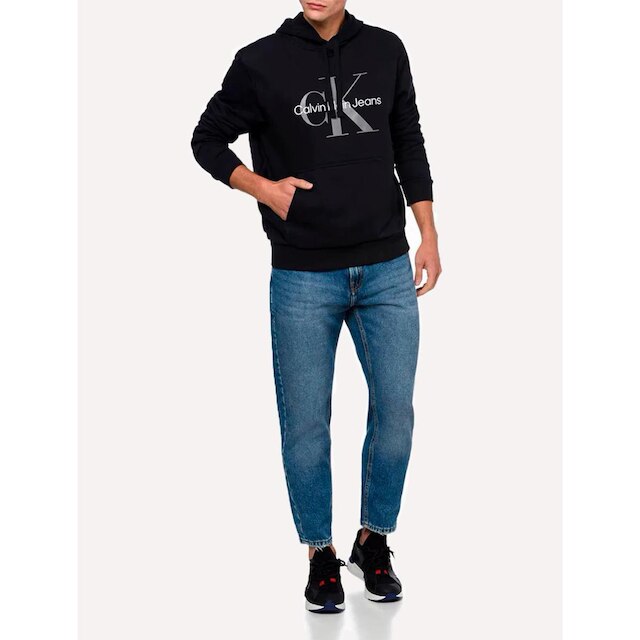 Moletom Calvin Klein Jeans Masculino Hoodie Issue Monograma Preto