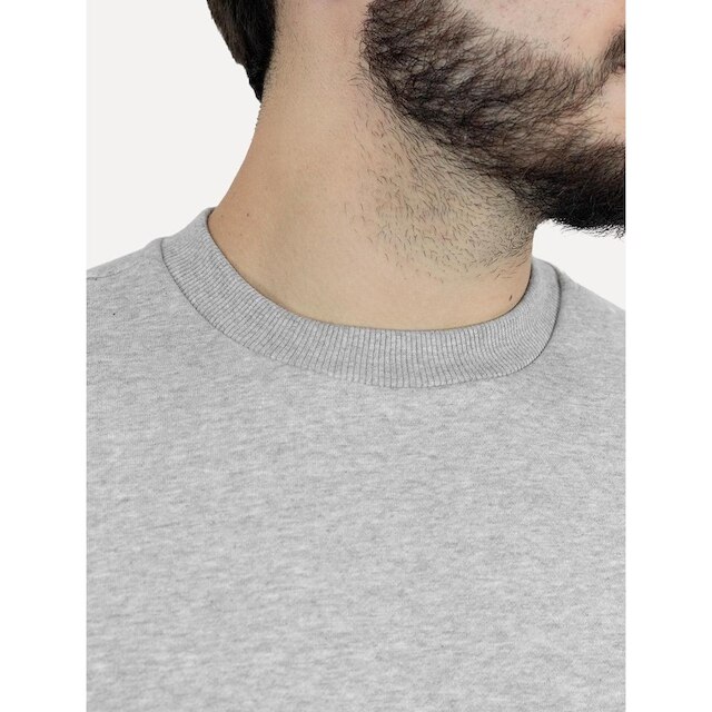Moletom Calvin Klein Jeans Masculino Upper CK Bordado Cinza Mescla