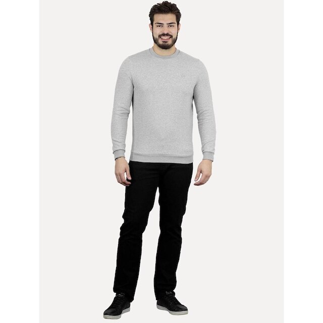 Moletom Calvin Klein Jeans Masculino Upper CK Bordado Cinza Mescla