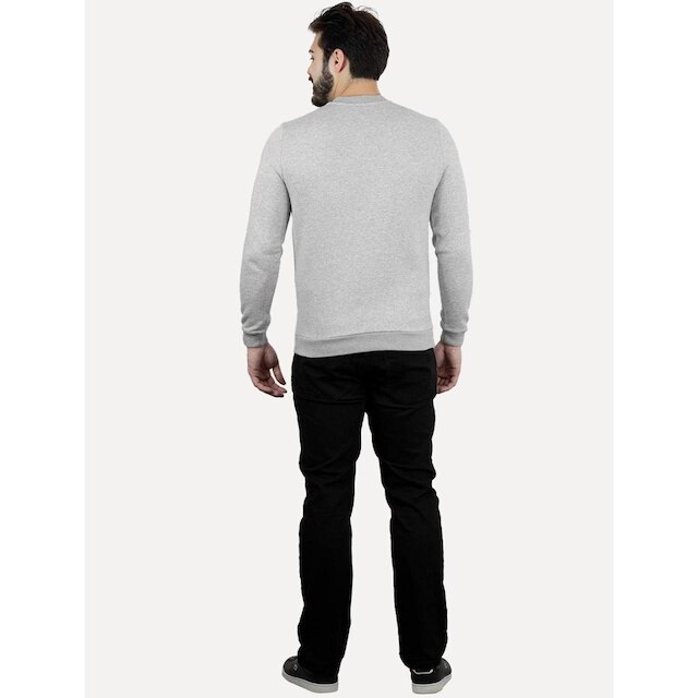 Moletom Calvin Klein Jeans Masculino Upper CK Bordado Cinza Mescla