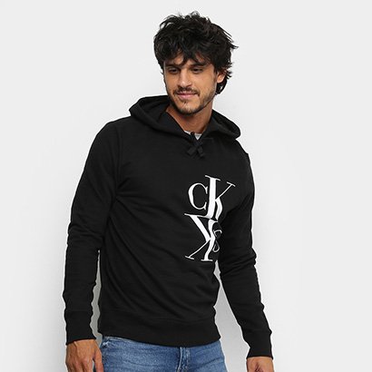 calvin klein moletom com capuz black and white