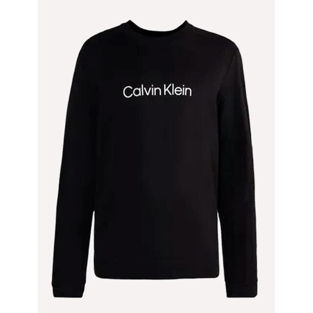 Moletom Calvin Klein Masculino Crewneck CK Front Preto