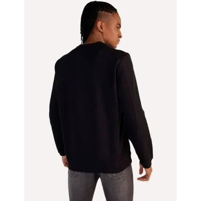 Moletom Calvin Klein Masculino Crewneck CK Front Preto
