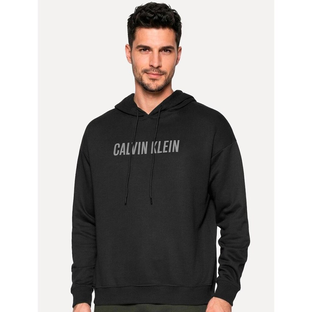 Moletom Calvin Klein Underwear Masculino Hood Intense Rubber Power Preto
