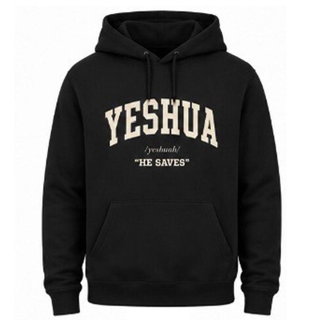 Moletom Canguru Algodão Unissex Yeshua Blusa de Frio Confortavel Punho na Manga
