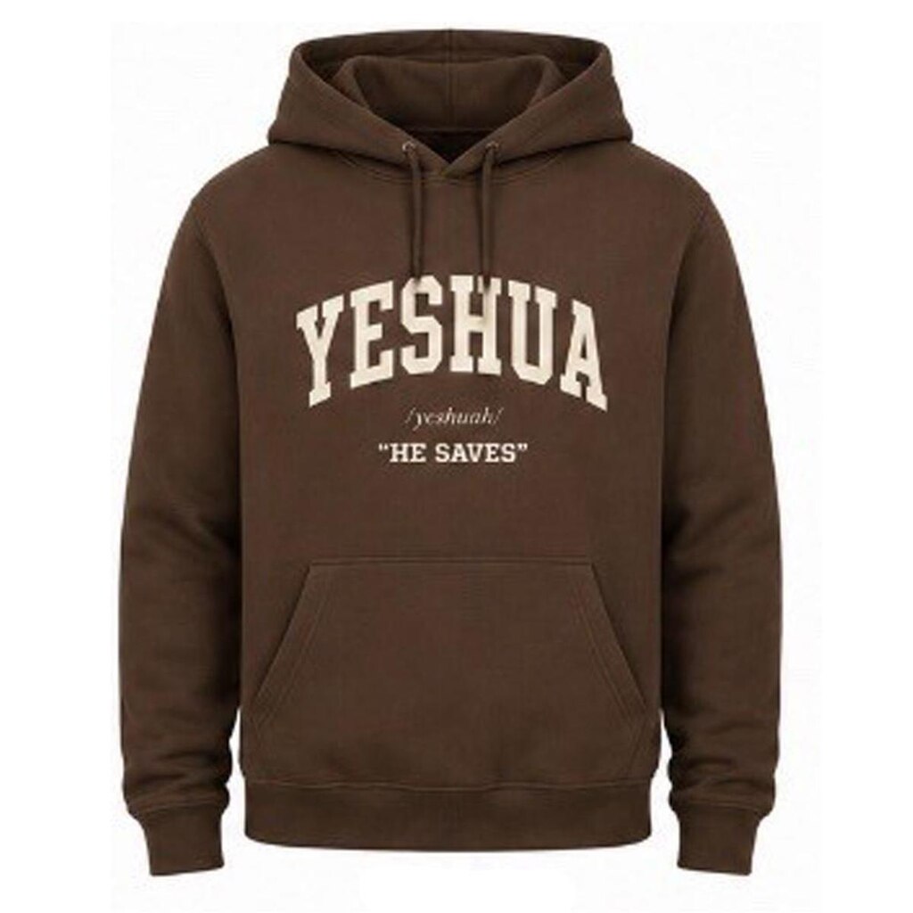Moletom Canguru Algodão Unissex Yeshua Blusa de Frio Confortavel Punho na Manga