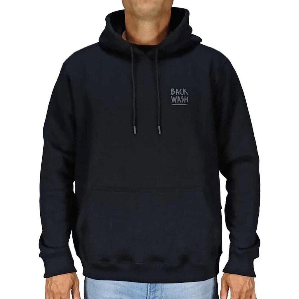 Moletom Canguru Back Wash M2605 Preto