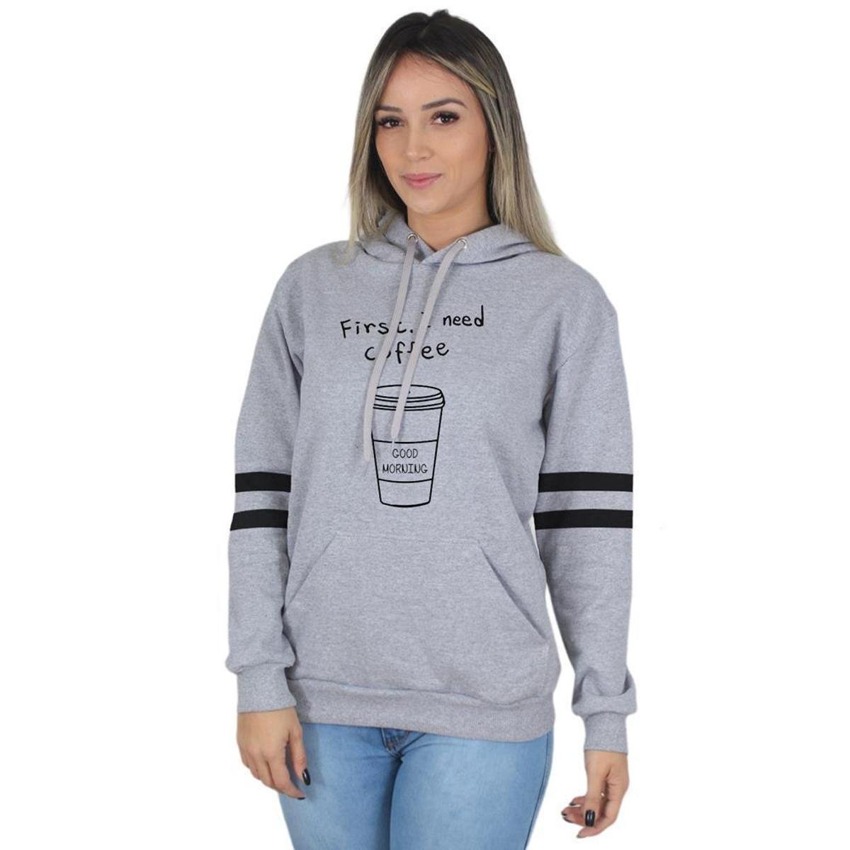 sweater moletom com capuz good morning