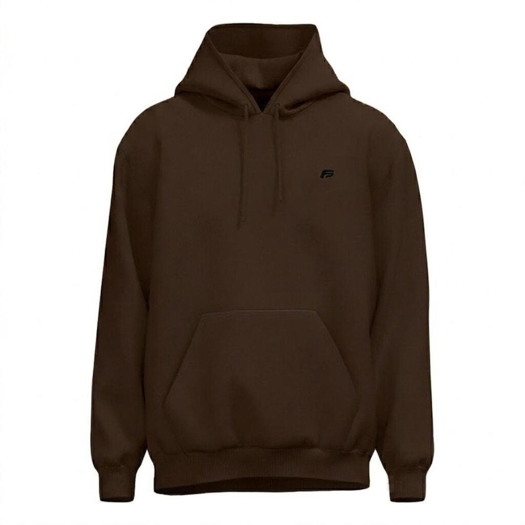 Moletom Canguru Freesurf Logo Básico Casual Marrom