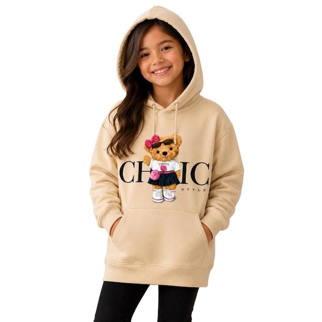 Moletom Canguru Infantil Algodao Flanelado Menina Estampado