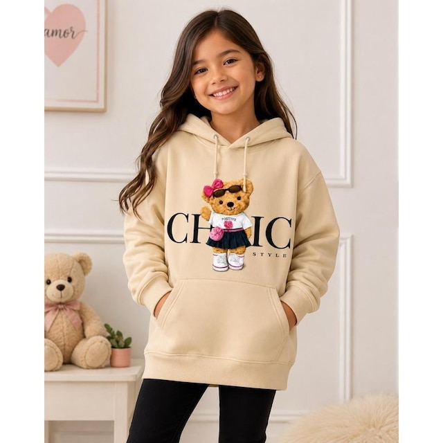 Moletom Canguru Infantil Algodao Flanelado Menina Estampado