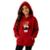 Moletom Canguru Infantil Algodao Flanelado Menina Estampado - Vermelho