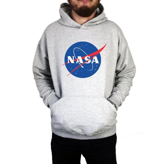 Moletom Canguru Masculino Nasa ER_113 - Cinza