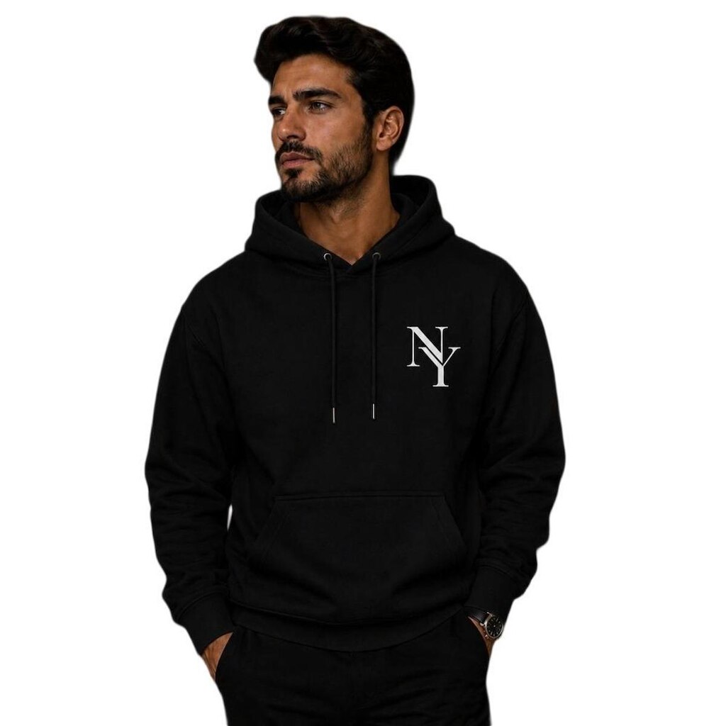 Moletom Canguru Masculino NY Capuz Bolso Algodão Confortavel
