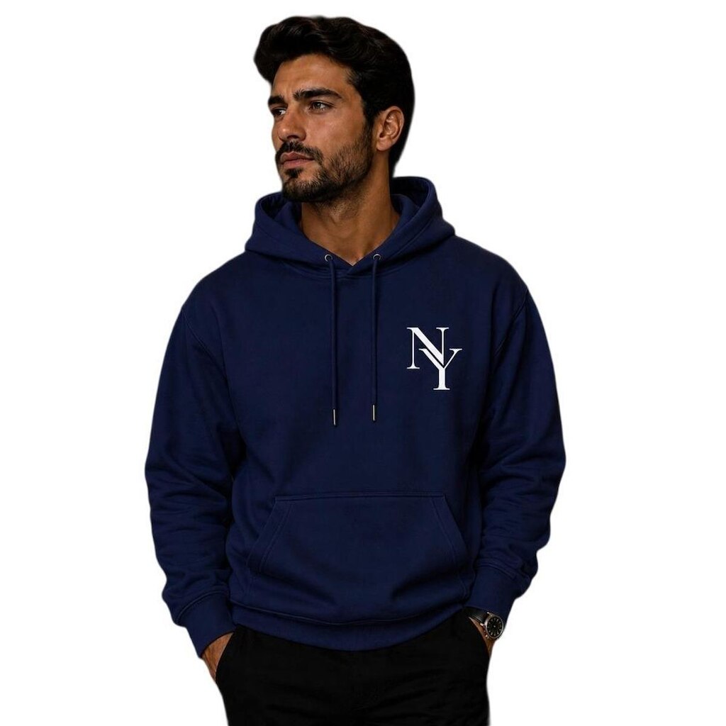 Moletom Canguru Masculino NY Capuz Bolso Algodão Confortavel