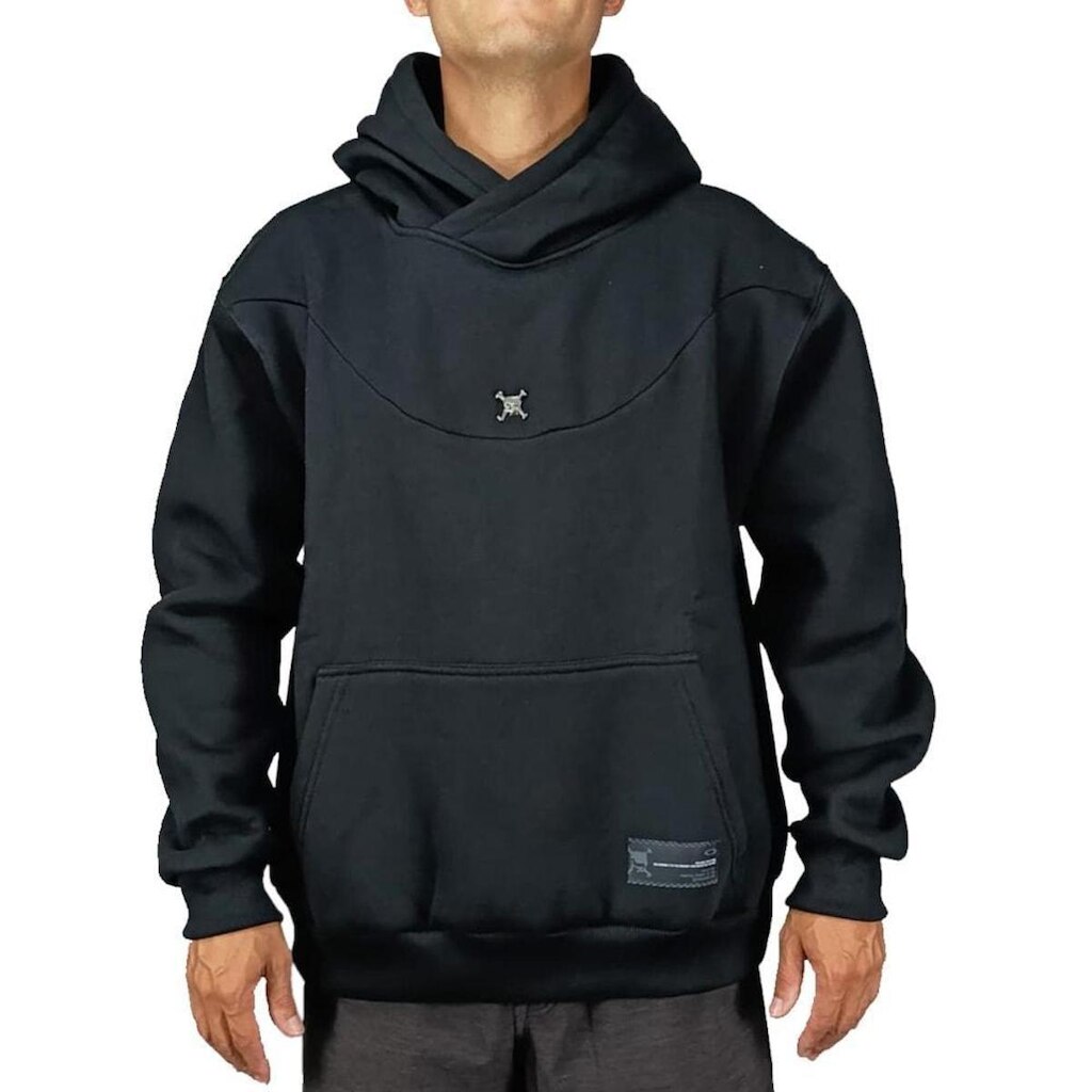 Moletom Canguru Oversized Oakley Skull Pin Blacko