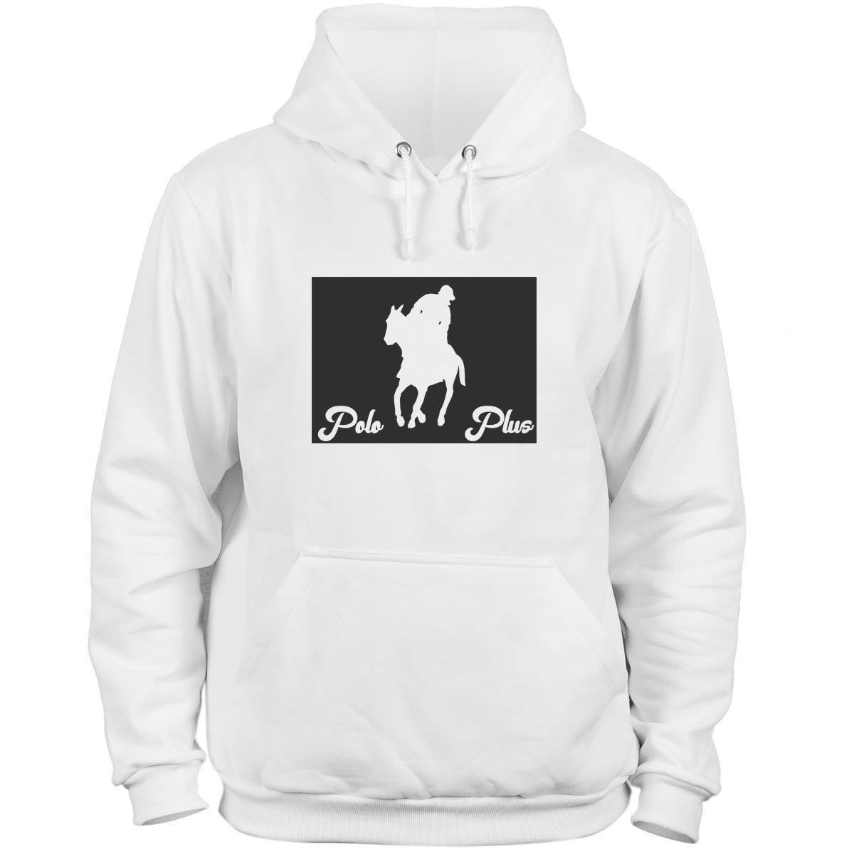 black polo moletom com capuz white horse