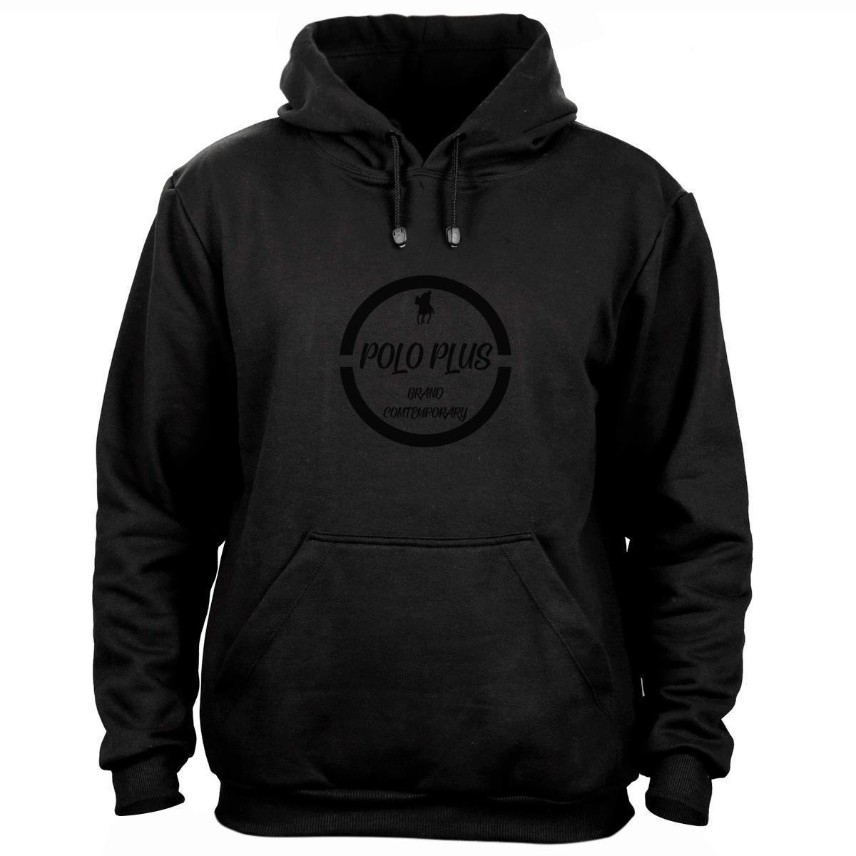 polo moletom com capuz black and red