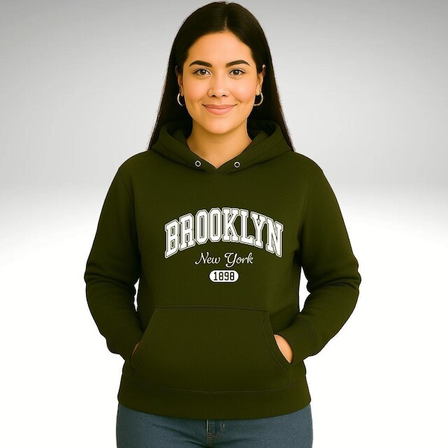 Moletom Canguru Unissex Estampado Brooklyn Moderno