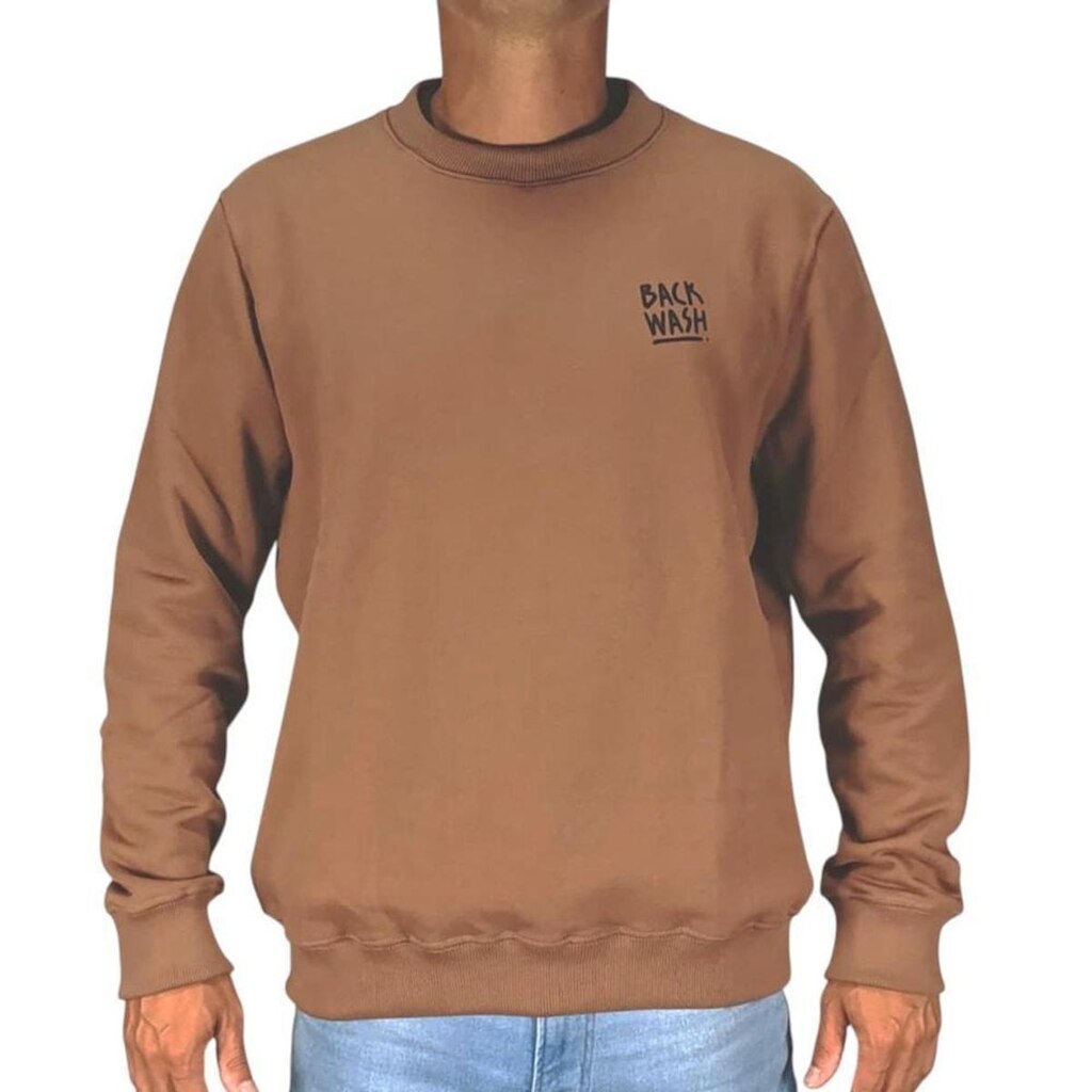 Moletom Careca Back Wash MC26002 Marrom