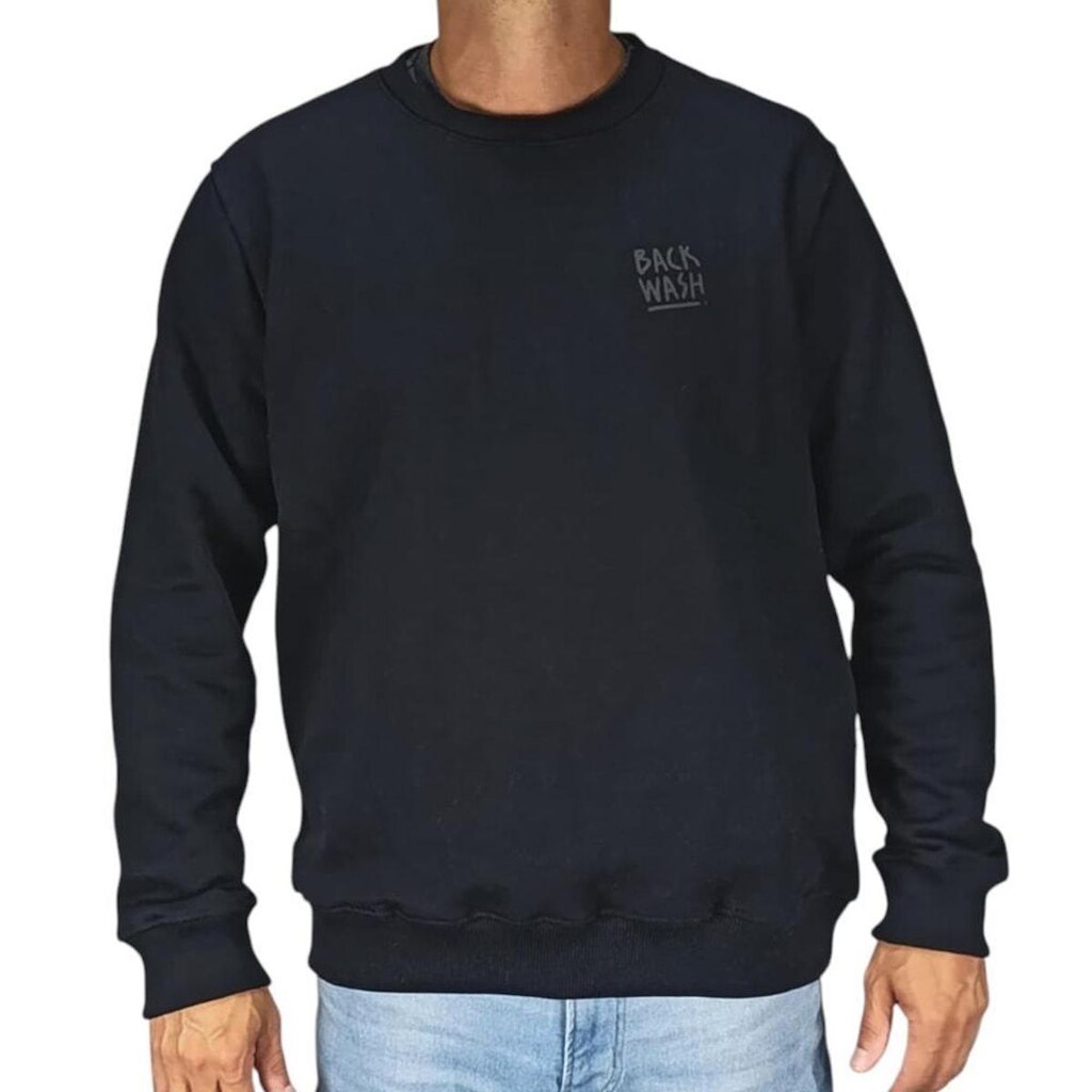 Moletom Careca Back Wash MC26002 Preto