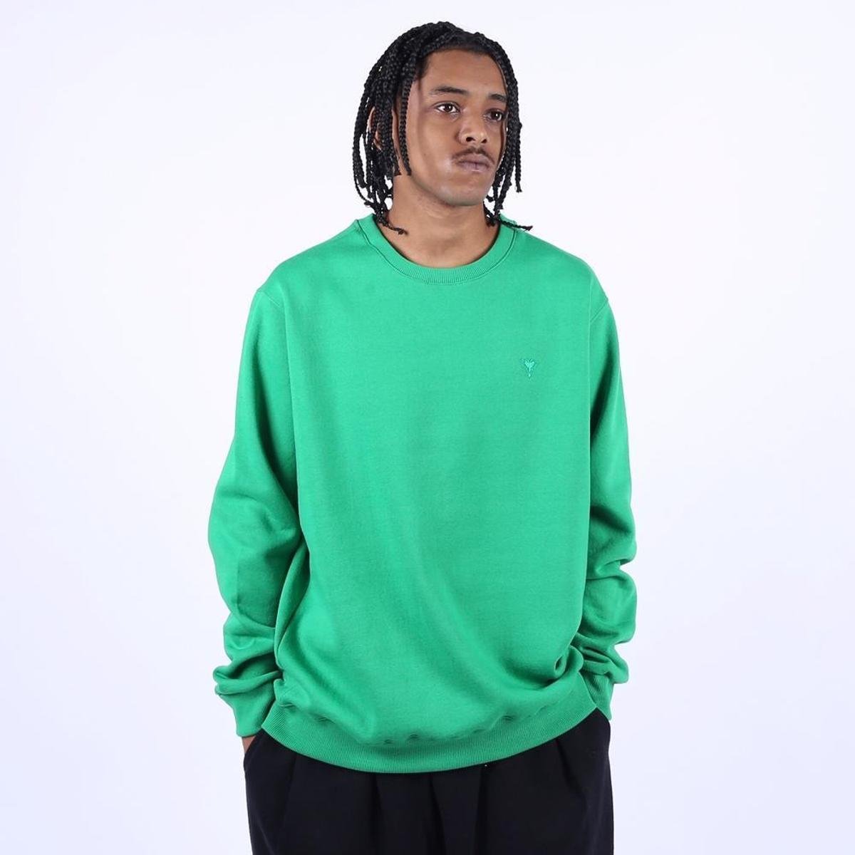 MOLETOM CAVALERA BASICO GOLA CARECA - VERDE 17-6030 - M - Verde Menor preço em MOLETOM CAVALERA BASICO GOLA CARECA - VERDE 17-6030 - M - Verde