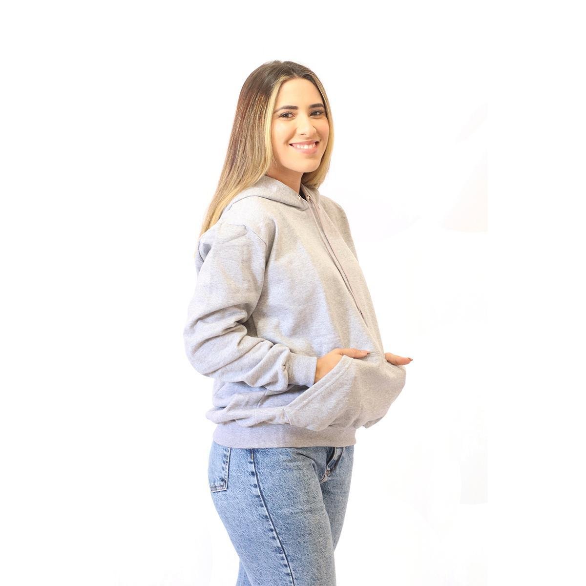 Moletom Club 21 Blusa de Frio Canguru Flanelado Casual Liso Feminino é boa?