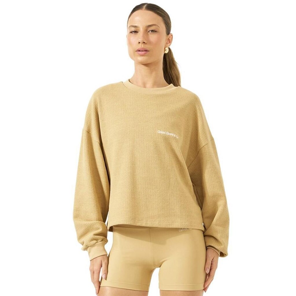 Moletom Colcci Loose Com Detalhe Bordado Bege Flavo Feminino