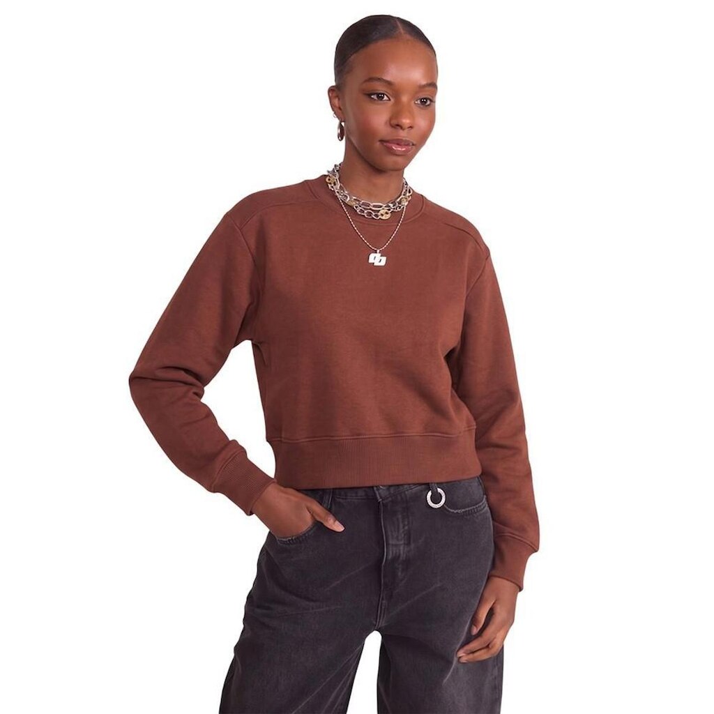Moletom Colcci Slim Com Logo Marrom Beaten Feminino