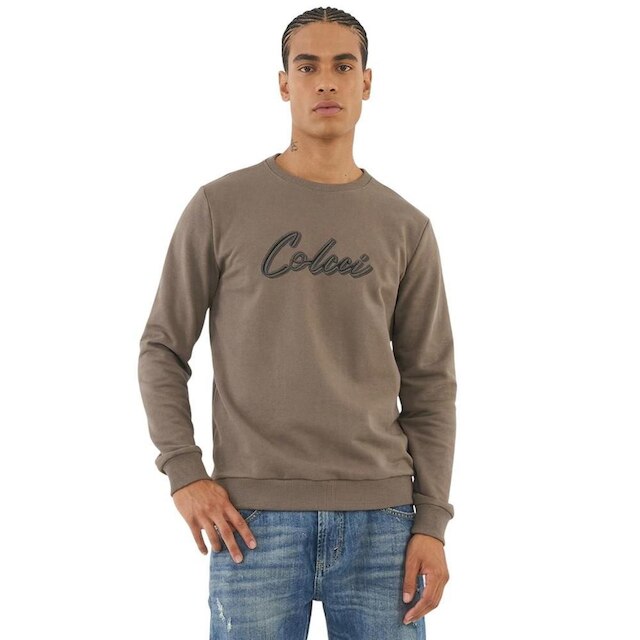 Moletom Colcci Slim Com Logo Marrom Masculino