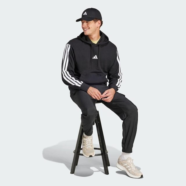 Moletom Com Capuz Adidas 3 Stripes Masculino