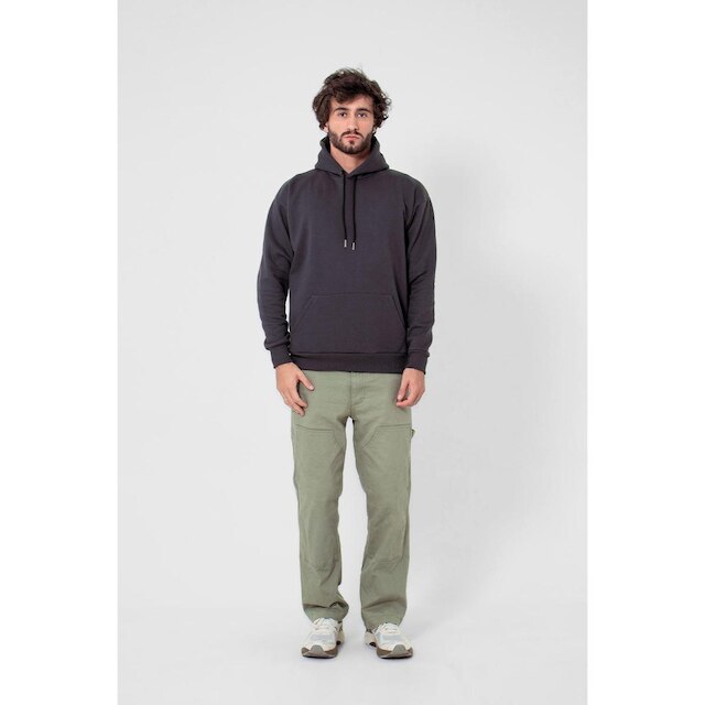 Moletom Com Capuz Cinza Moleton Canguru Blusa Frio Algodão