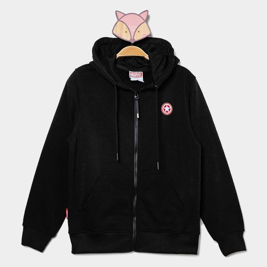 Jaqueta Moletom Moletom Capitão América Feminino Moletom CapitÃ