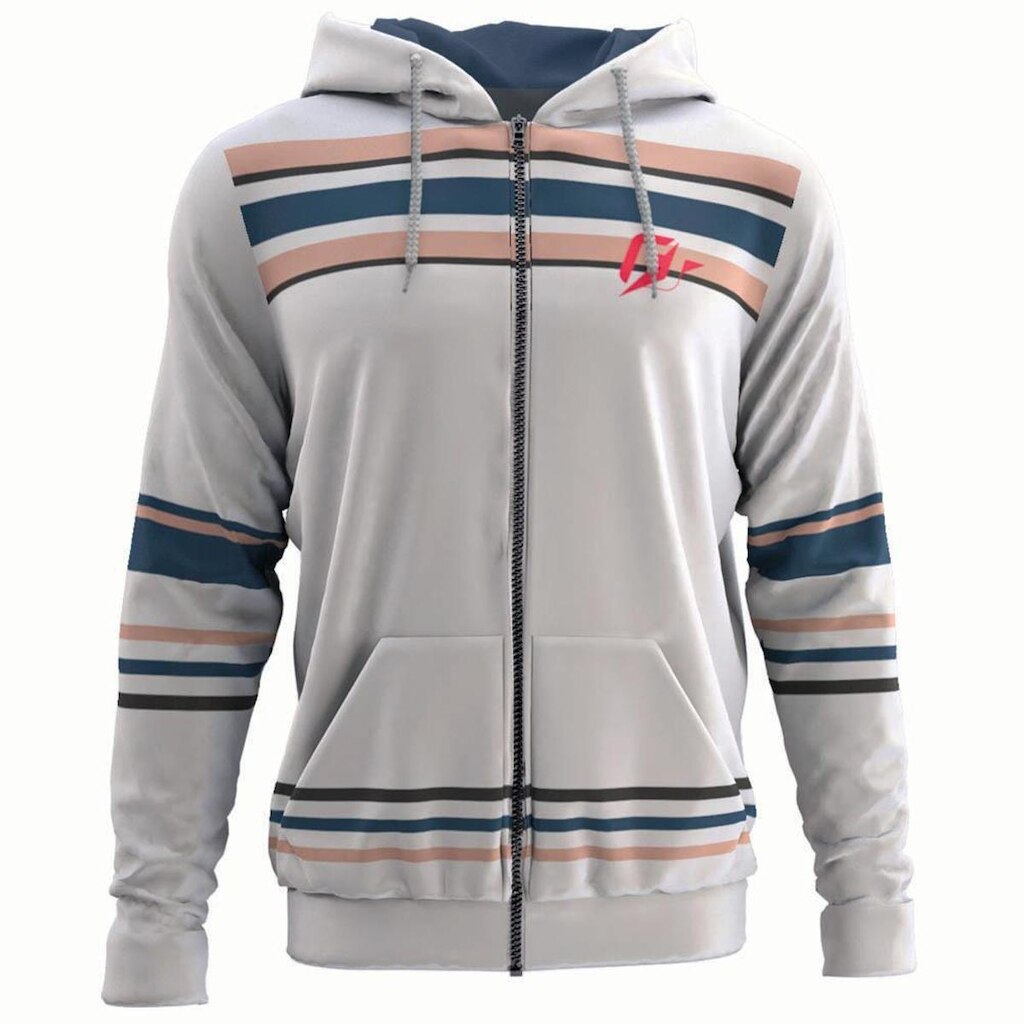 Moletom Com Zíper Listrado Sour Cream Stripes