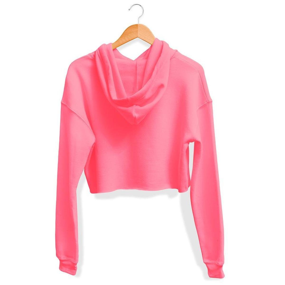 plain crop moletom com capuzs